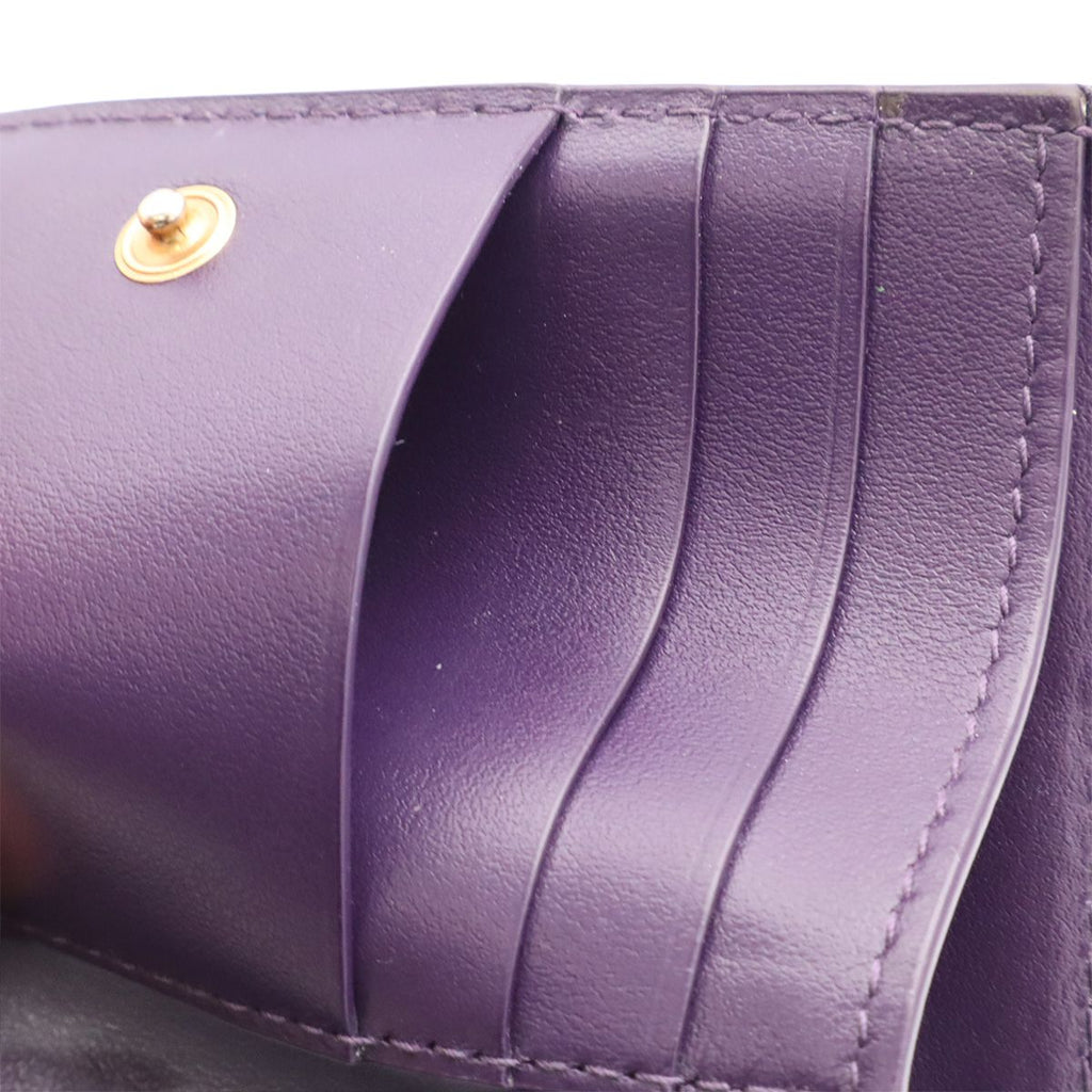 Bottega Veneta Cassette Maxi Intrecciato Bifold Wallet Leather Purple — view 7