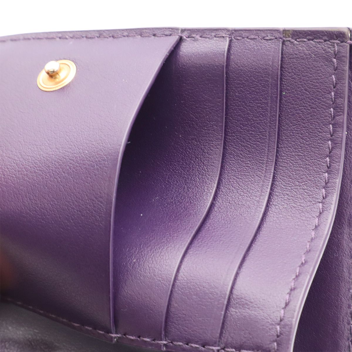 Bottega Veneta Cassette Maxi Intrecciato Bifold Wallet Leather Purple — view 7