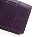 Bottega Veneta Cassette Maxi Intrecciato Bifold Wallet Leather Purple — view 8