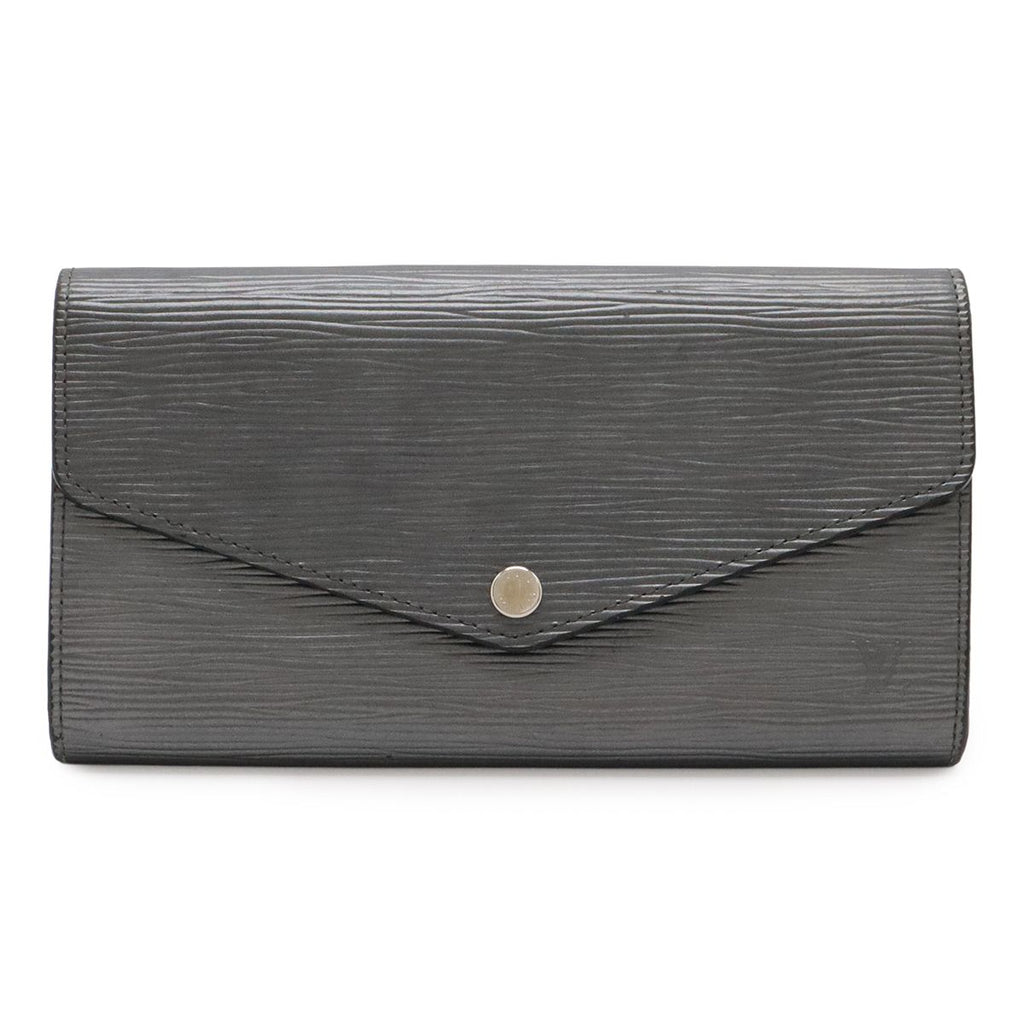 Louis Vuitton Epi Portefeuille Sarah Bifold Wallet Anthracitna Cles Metallic