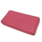Hermes Azap Long All Leather Zip Around Wallet Chevre Fuchsia Pink Silver — view 2