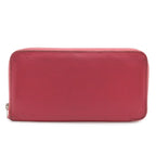 Hermes Azap Long All Leather Zip Around Wallet Chevre Fuchsia Pink Silver