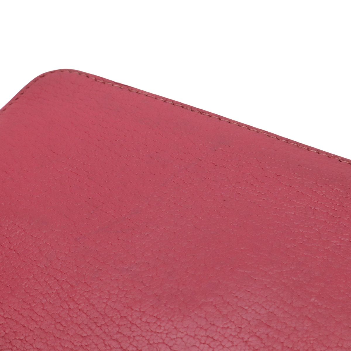 Hermes Azap Long All Leather Zip Around Wallet Chevre Fuchsia Pink Silver — view 4