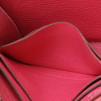 Hermes Azap Long All Leather Zip Around Wallet Chevre Fuchsia Pink Silver — view 8
