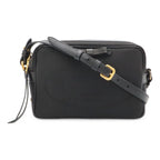 Prada Logo Jacquard Ribbon Shoulder Bag Crossbody Canvas Leather Nero Black