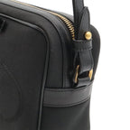 Prada Logo Jacquard Ribbon Shoulder Bag Crossbody Canvas Leather Nero Black — view 4