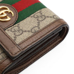 Gucci Ophidia GG Wallet Supreme Compact Sherry Line Bifold Beige Brown — view 7