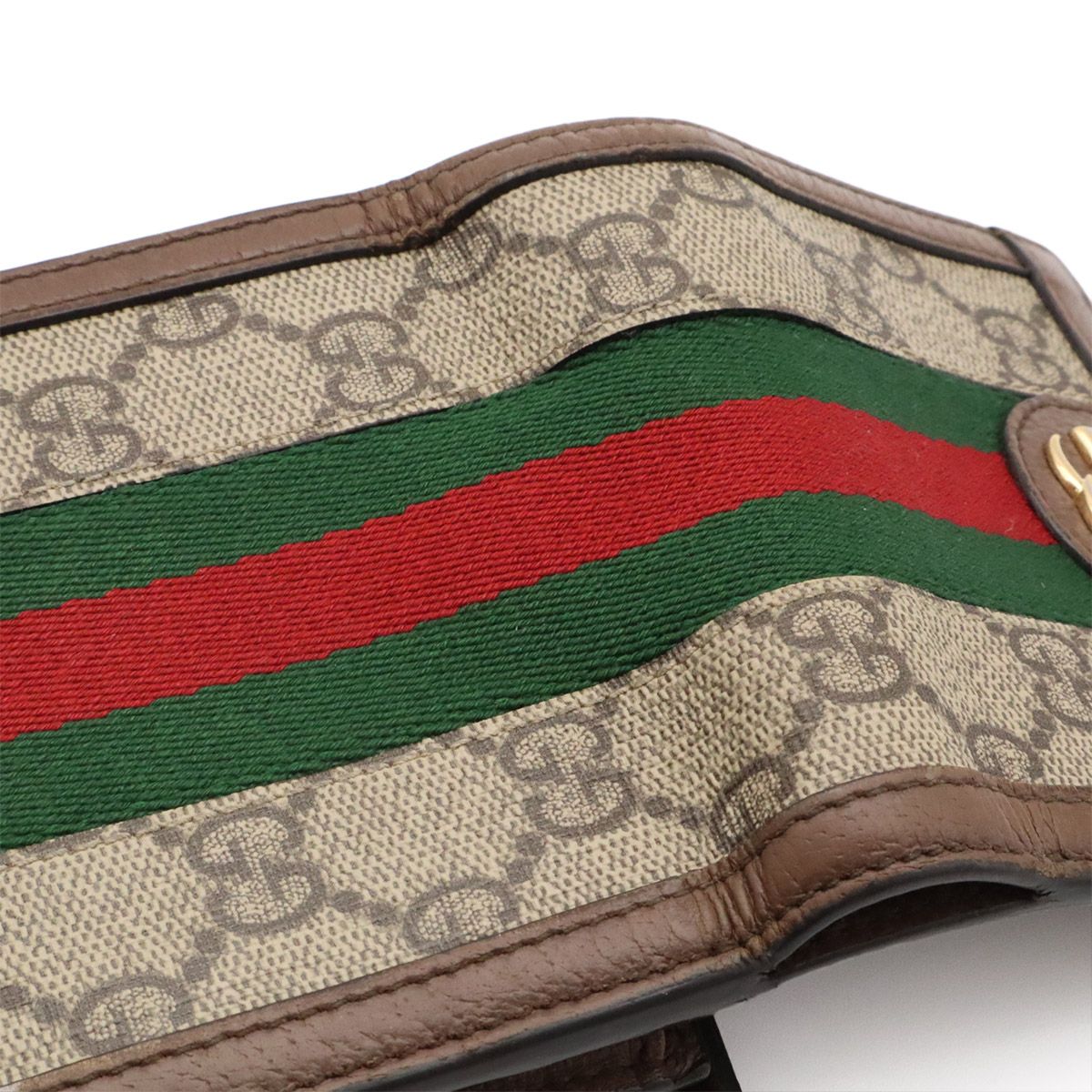 Gucci Ophidia GG Wallet Supreme Compact Sherry Line Bifold Beige Brown — view 8
