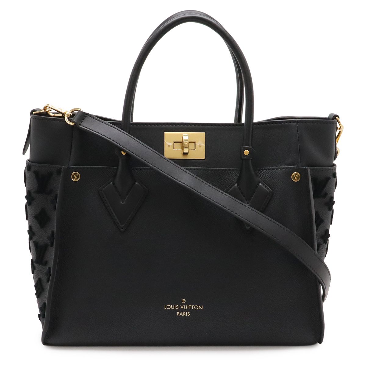Louis Vuitton Monogram Tufting on My Side MM 2-Way Shoulder Bag Leather Noir