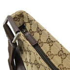 Gucci GG Canvas Shoulder Bag Crossbody Leather Khaki Beige Brown Dark Silver — view 5