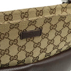Gucci GG Canvas Shoulder Bag Crossbody Leather Khaki Beige Brown Dark Silver — view 8