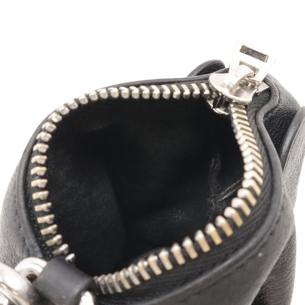 Loewe Elephant Animal Coin Case Pouch Charm Leather Black Silver — view 5