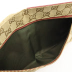 Gucci GG Canvas Sherry Line Belt Bag Waist Pouch Hip Leather Beige Pink Red Gold — view 5