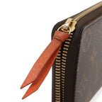 Louis Vuitton Monogram Portefeuille Clemence Zip Around Wallet Piment Orange — view 4