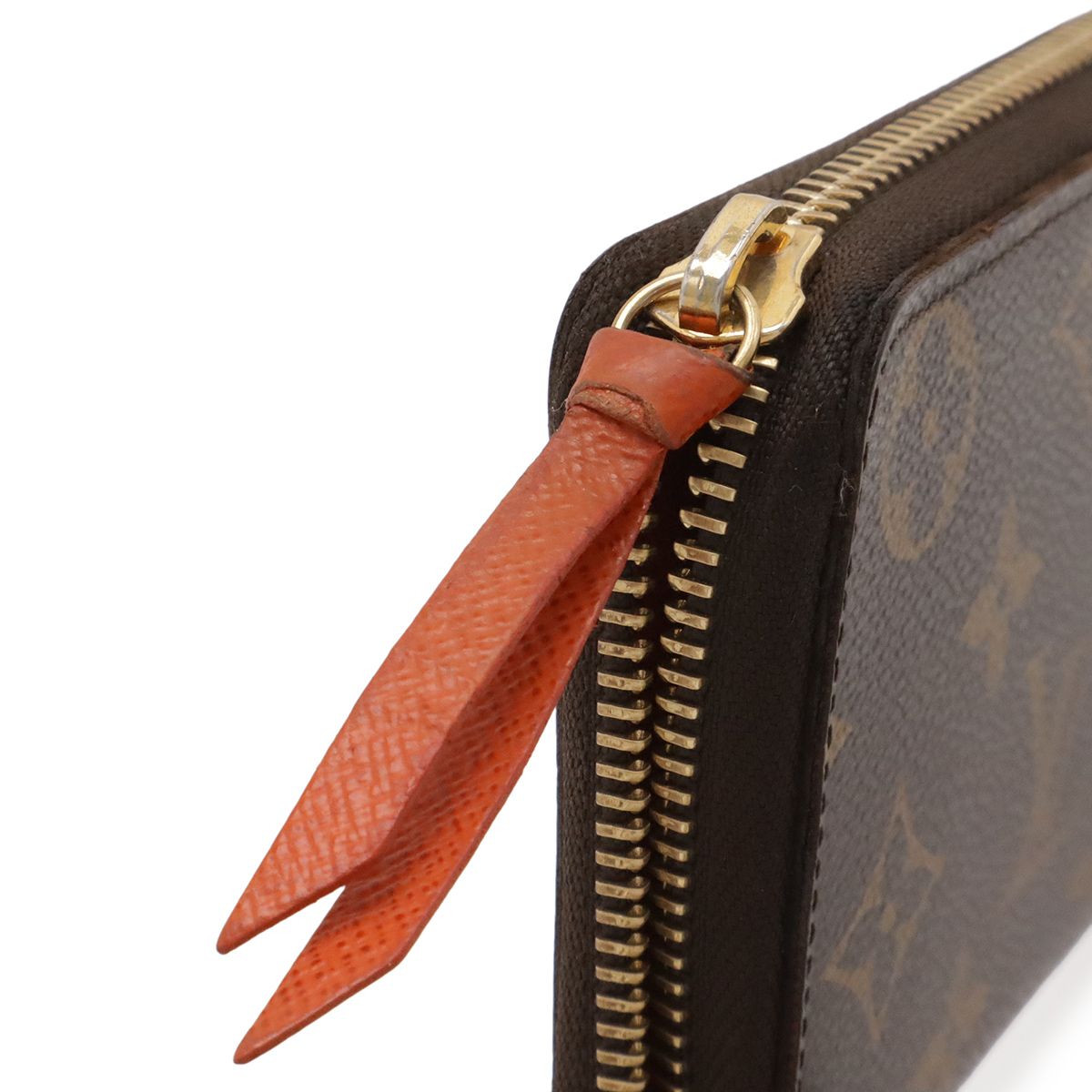 Louis Vuitton Monogram Portefeuille Clemence Zip Around Wallet Piment Orange — view 4