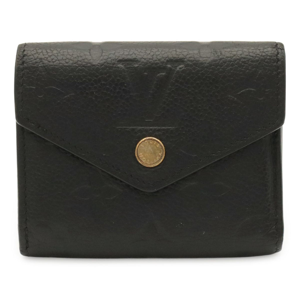 Louis Vuitton Monogram Empreinte Portefeuille Zoe Trifold Wallet Noir Black Gold