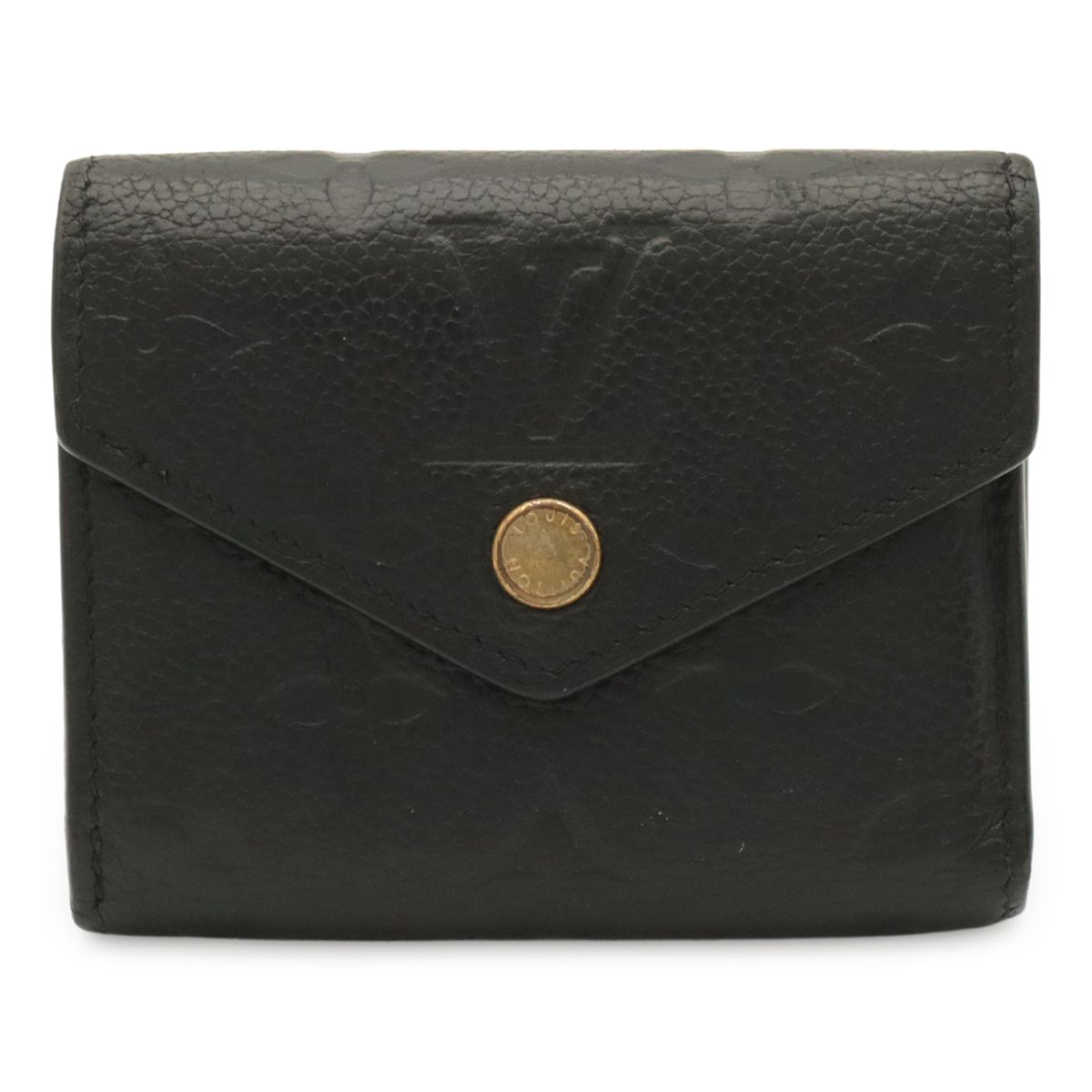 Louis Vuitton Monogram Empreinte Portefeuille Zoe Trifold Wallet Noir Black Gold