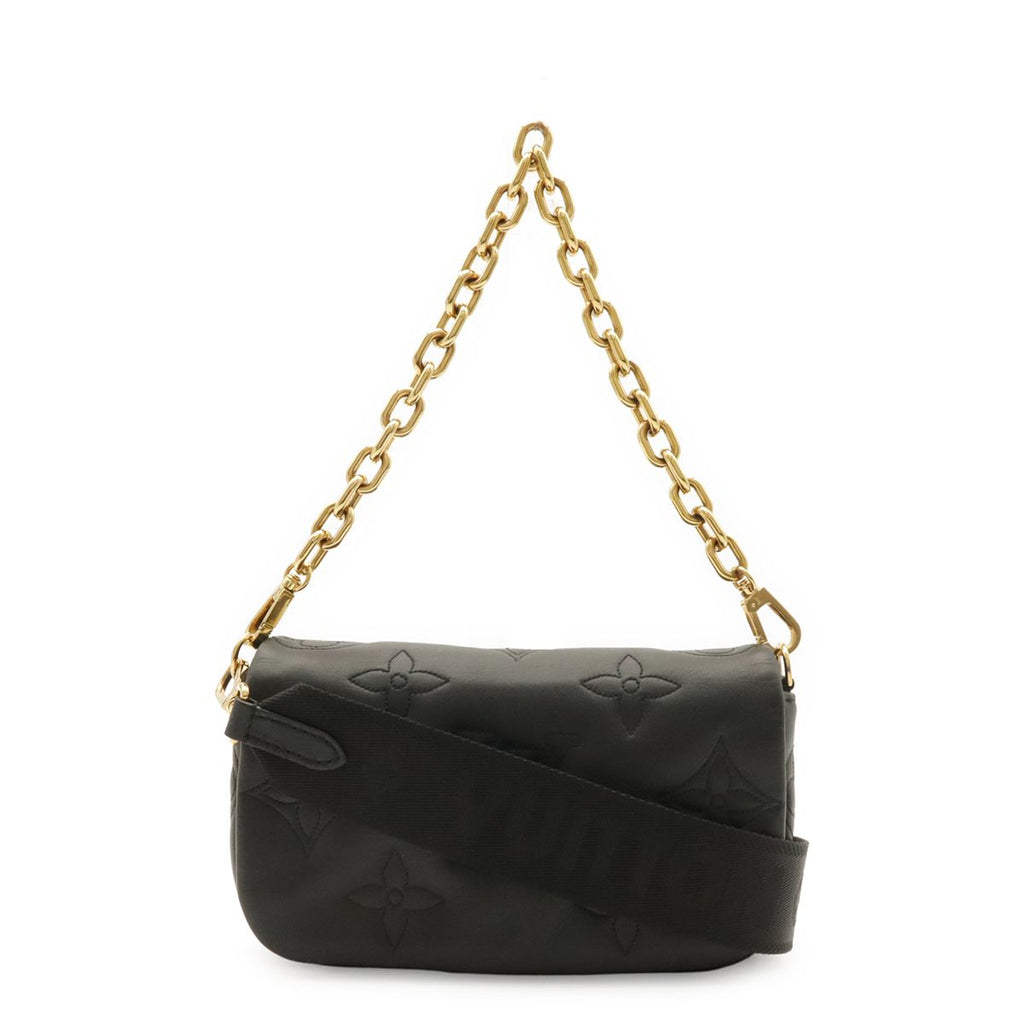 Louis Vuitton Bubble Glam Wallet on Strap Chain Shoulder Bag 3way Clutch Noir