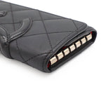 Chanel Cambon Line Key Case 6 Key Calfskin Patent Patent Leather Black Pink — view 3