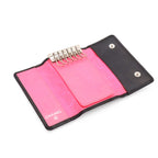 Chanel Cambon Line Key Case 6 Key Calfskin Patent Patent Leather Black Pink — view 5