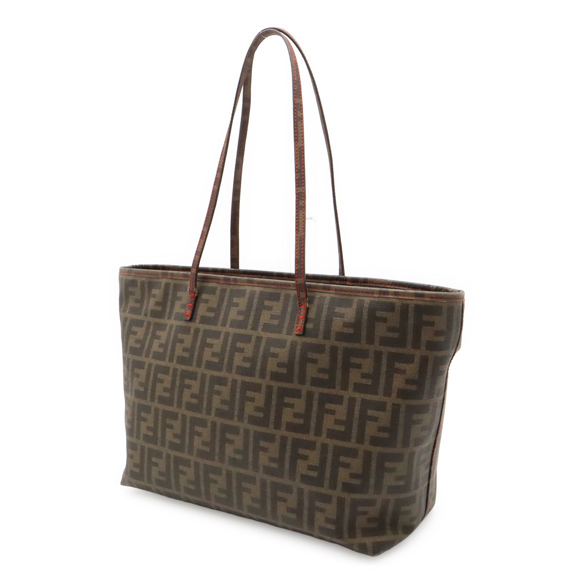 Fendi Zucca Tote Bag Shoulder Khaki Brown Dark — view 2