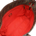 Fendi Zucca Tote Bag Shoulder Khaki Brown Dark — view 6