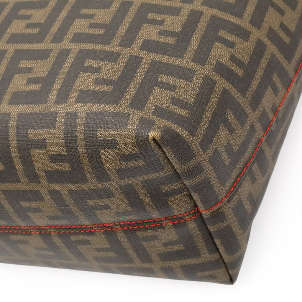 Fendi Zucca Tote Bag Shoulder Khaki Brown Dark — view 3