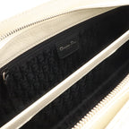 Dior Cannage Handbag Shoulder Long Leather Ivory White Silver — view 6