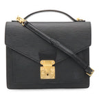 Louis Vuitton Epi Monceau Second 2-Way Shoulder Bag Noir Black Gold
