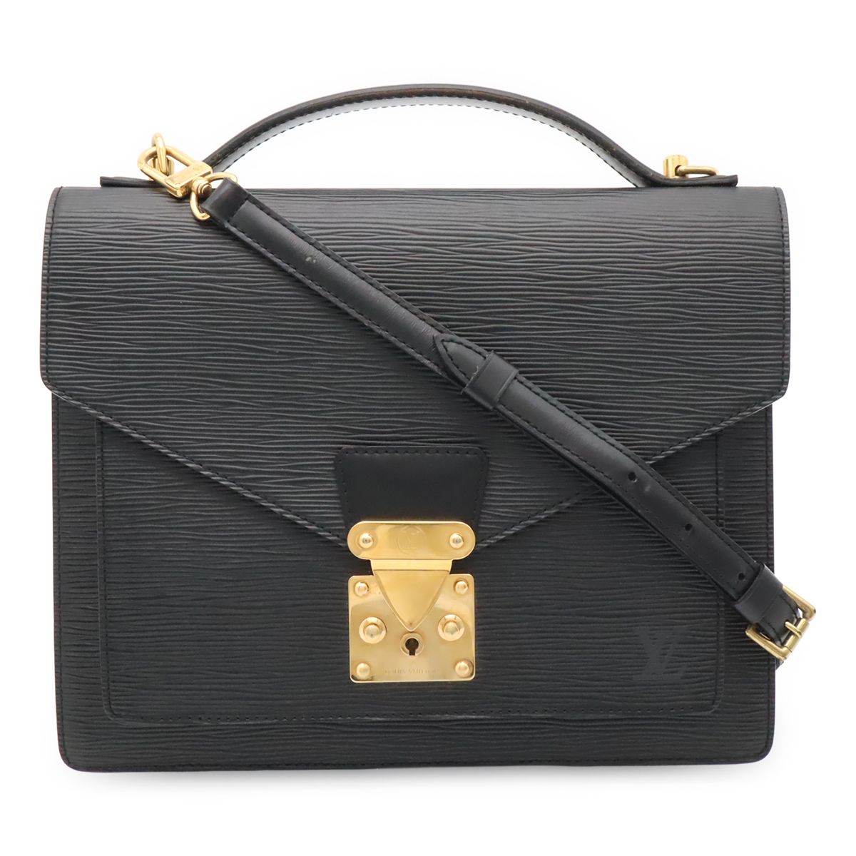 Louis Vuitton Epi Monceau Second 2-Way Shoulder Bag Noir Black Gold