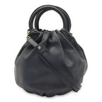 Loewe Anagram Bounce 2-Way Shoulder Bag Crossbody Leather Navy Silver