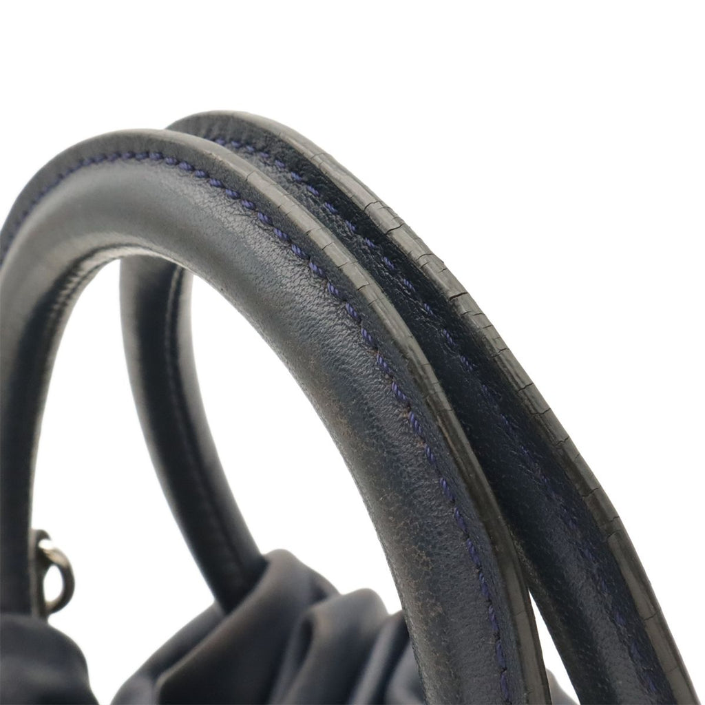 Loewe Anagram Bounce 2-Way Shoulder Bag Crossbody Leather Navy Silver — view 6