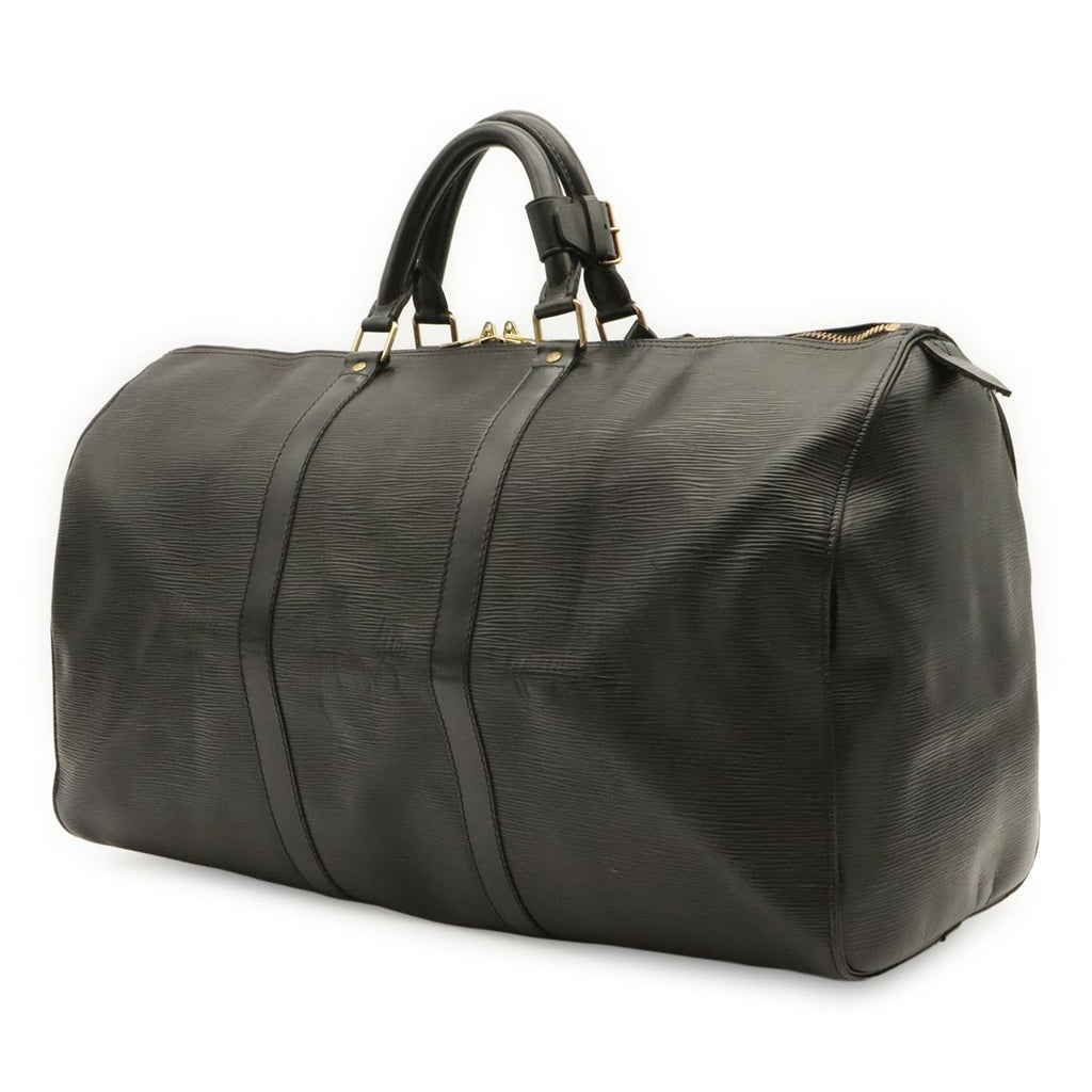 Louis Vuitton Epi Keepall 50 Boston Bag Purse Leather Noir Black Gold — view 2