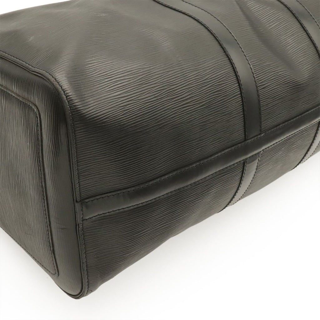 Louis Vuitton Epi Keepall 50 Boston Bag Purse Leather Noir Black Gold — view 3