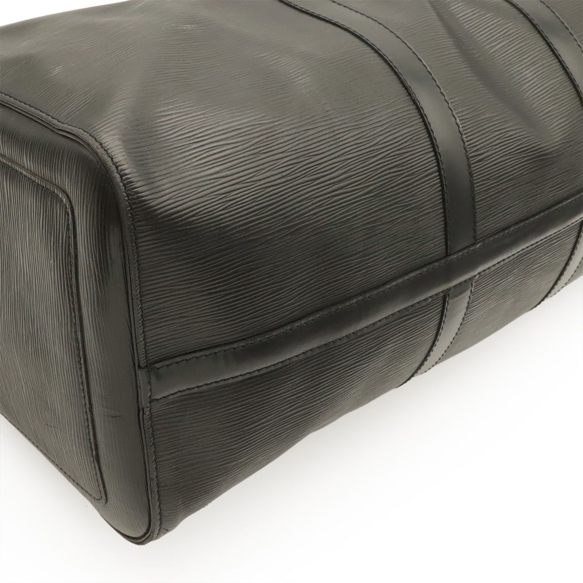 Louis Vuitton Epi Keepall 50 Boston Bag Purse Leather Noir Black Gold — view 3