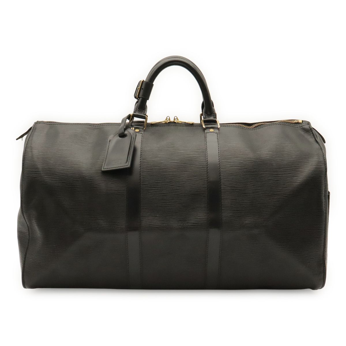 Louis Vuitton Epi Keepall 50 Boston Bag Purse Leather Noir Black Gold