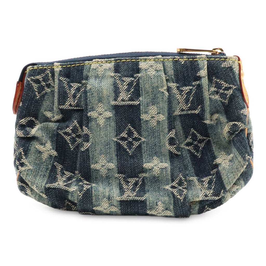 Louis Vuitton Monogram Denim Trousse Raye Makeup Pouch Mini Case Blue — view 2
