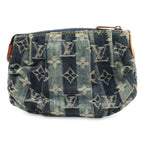 Louis Vuitton Monogram Denim Trousse Raye Makeup Pouch Mini Case Blue — view 2