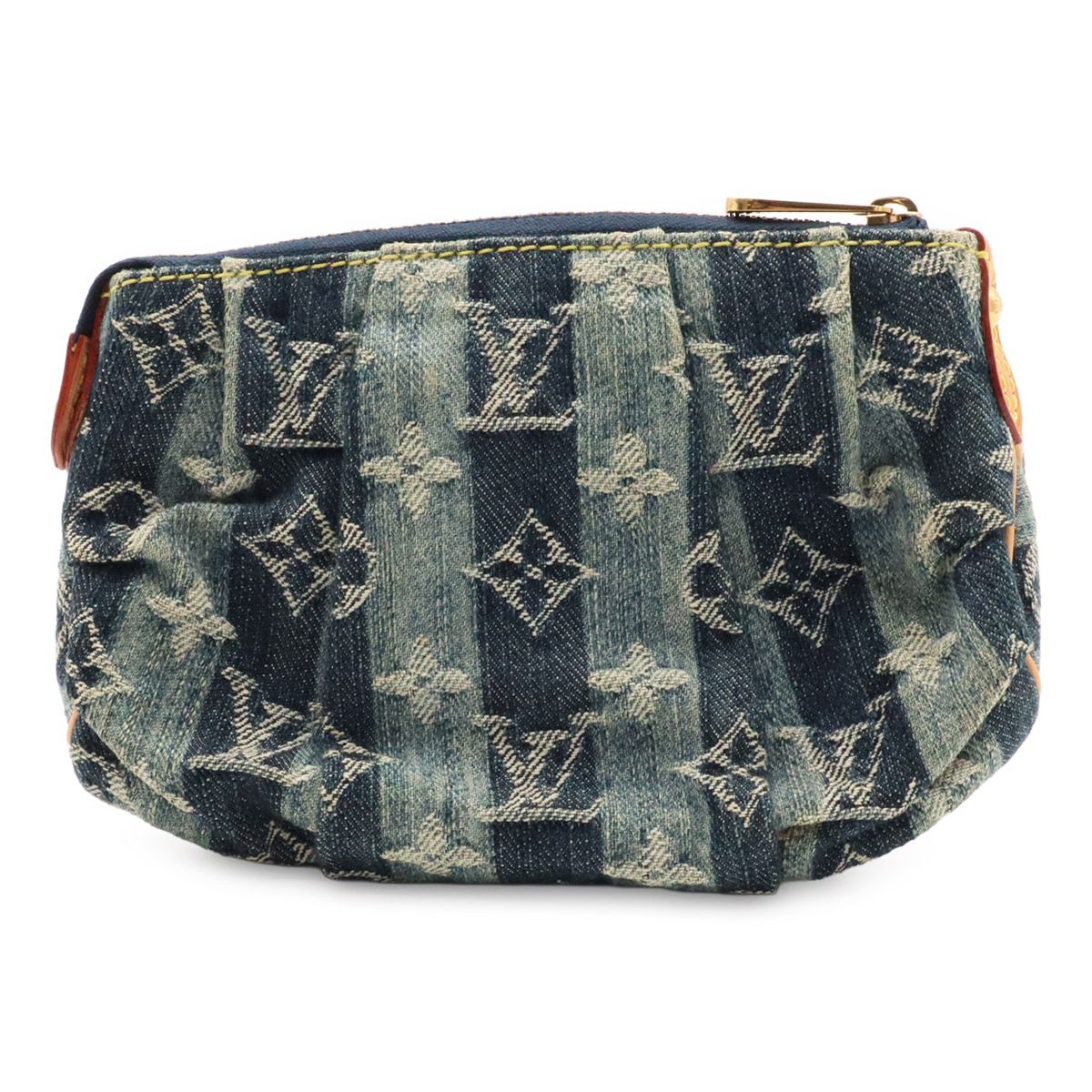 Louis Vuitton Monogram Denim Trousse Raye Makeup Pouch Mini Case Blue — view 2