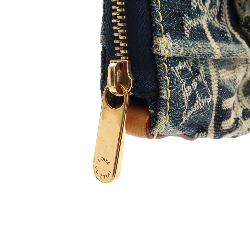 Louis Vuitton Monogram Denim Trousse Raye Makeup Pouch Mini Case Blue — view 4
