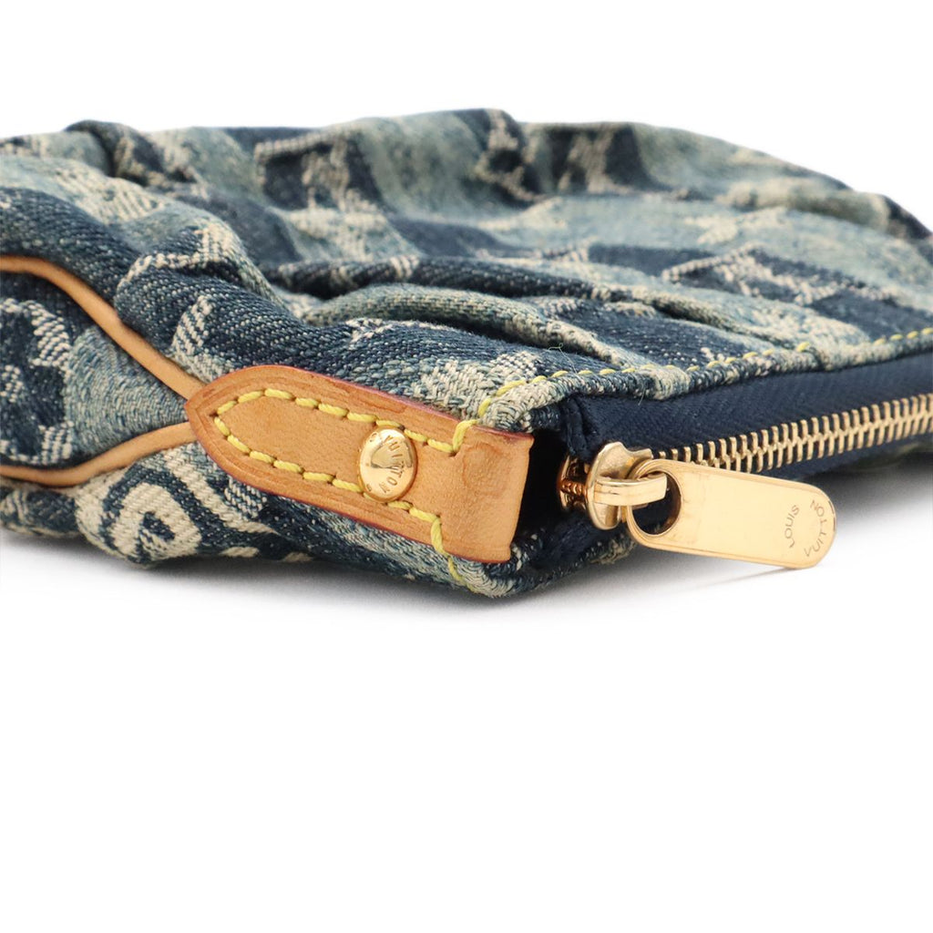 Louis Vuitton Monogram Denim Trousse Raye Makeup Pouch Mini Case Blue — view 3