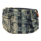 Louis Vuitton Monogram Denim Trousse Raye Makeup Pouch Mini Case Blue