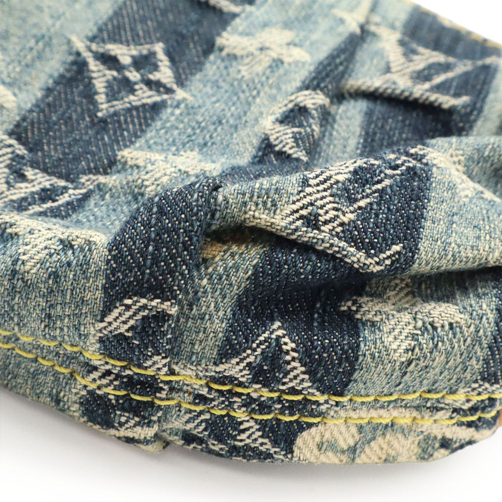 Louis Vuitton Monogram Denim Trousse Raye Makeup Pouch Mini Case Blue — view 6