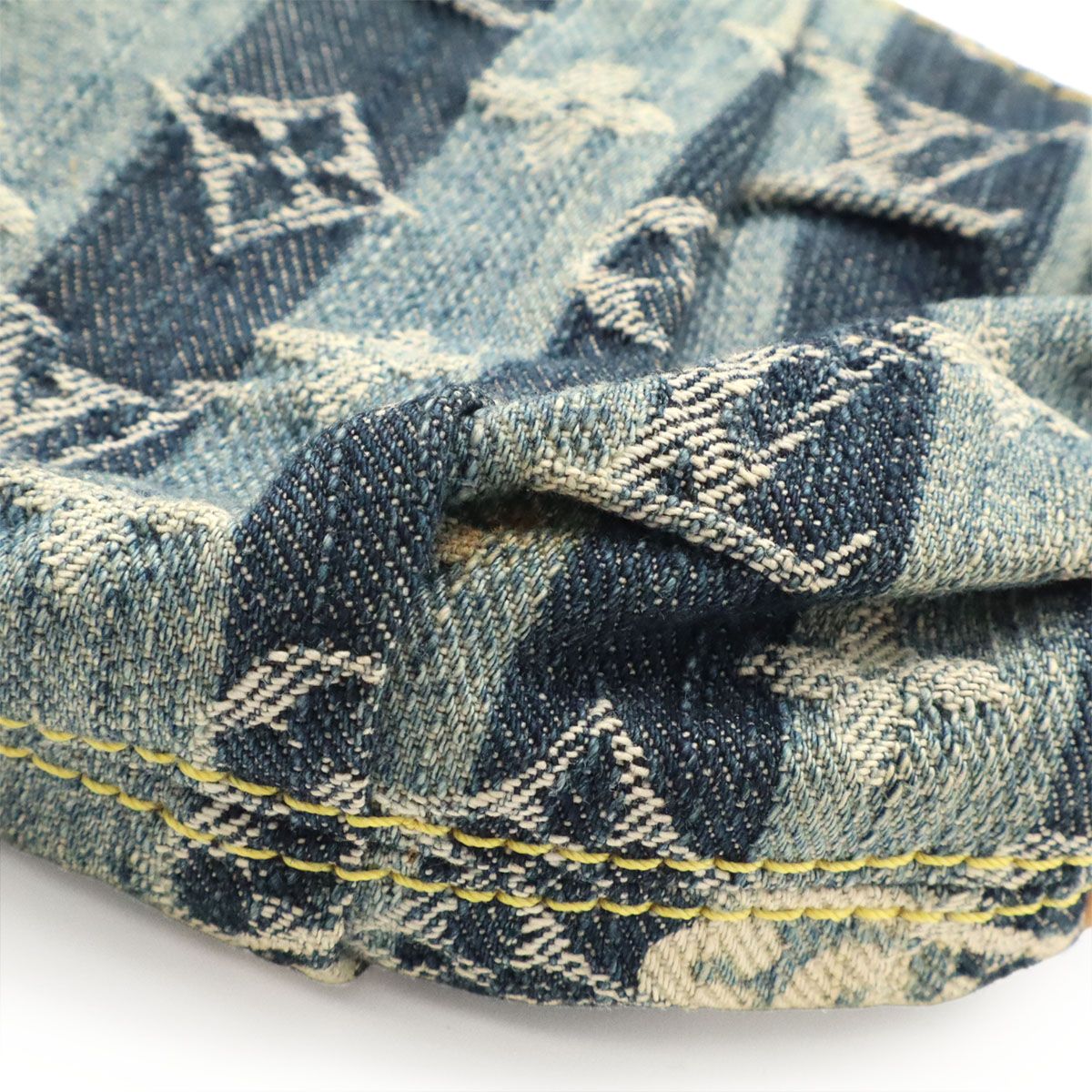 Louis Vuitton Monogram Denim Trousse Raye Makeup Pouch Mini Case Blue — view 6