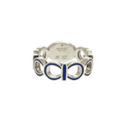 Gucci Interlocking G 925 Sterling Silver Blue Ring — view 3