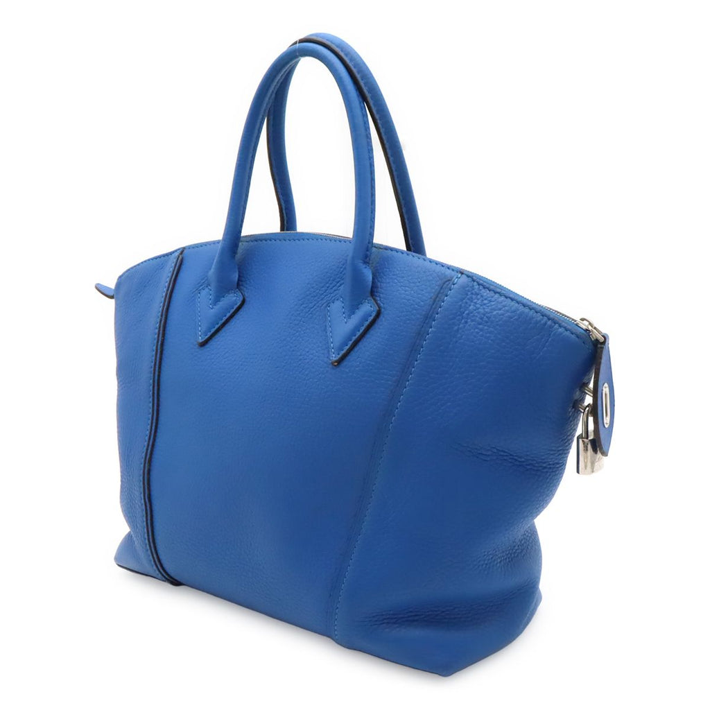 Louis Vuitton Parnassea Lockit PM Handbag Leather Blue Silver — view 2