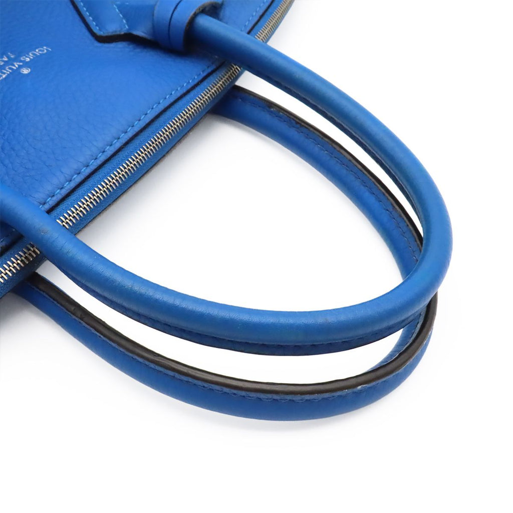 Louis Vuitton Parnassea Lockit PM Handbag Leather Blue Silver — view 4