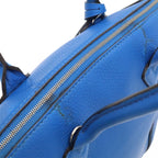 Louis Vuitton Parnassea Lockit PM Handbag Leather Blue Silver — view 8