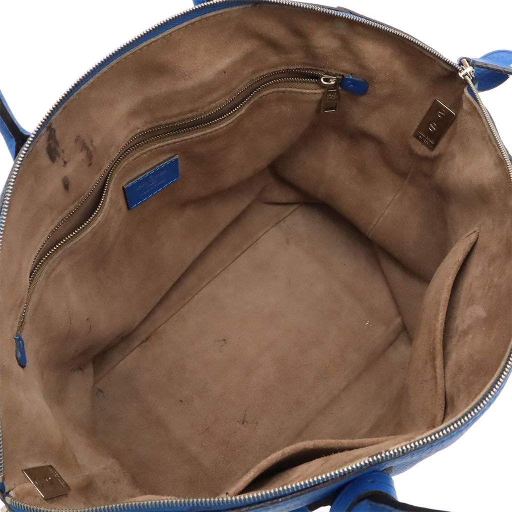 Louis Vuitton Parnassea Lockit PM Handbag Leather Blue Silver — view 5