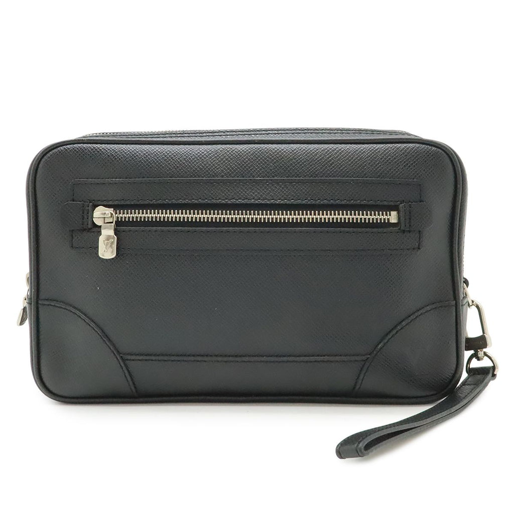 Louis Vuitton Taiga Pavel Clutch Leather Ardoise Black Silver